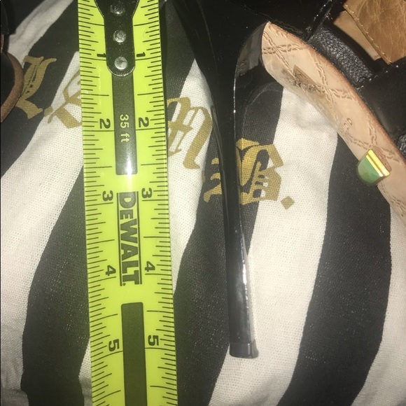 L.A.M.B. GWEN STEFANI JACO BLACK LEATHER STRAPPY PLATFORM HEELS 8.5 BRAZIL - Picture 16 of 17